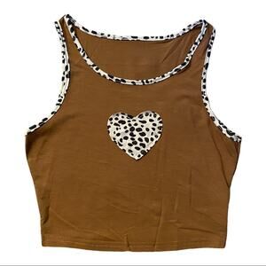 Slim Fit Animal Print Heart Tank Size Medium NWOT